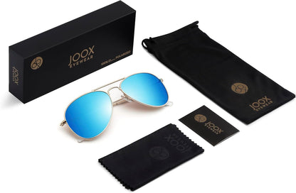 Polarized Aviator Sunglasses for Women Men, UV400 Protection Lens and Lightweight Metal Pilot Frame - WORLD TIME VISITS