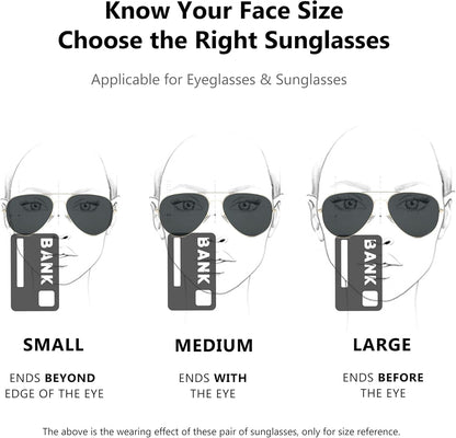 Polarized Aviator Sunglasses for Women Men, UV400 Protection Lens and Lightweight Metal Pilot Frame - WORLD TIME VISITS