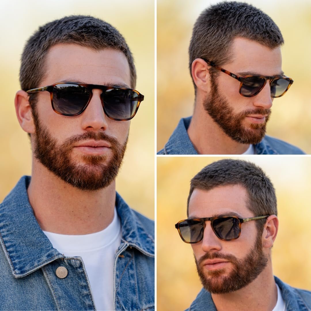 Polarized Modern Aviator One - Bridge Square Mens Sunglasses - WORLD TIME VISITS