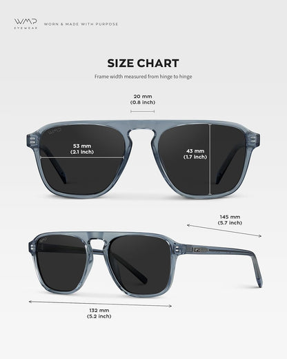 Polarized Modern Aviator One - Bridge Square Mens Sunglasses - WORLD TIME VISITS