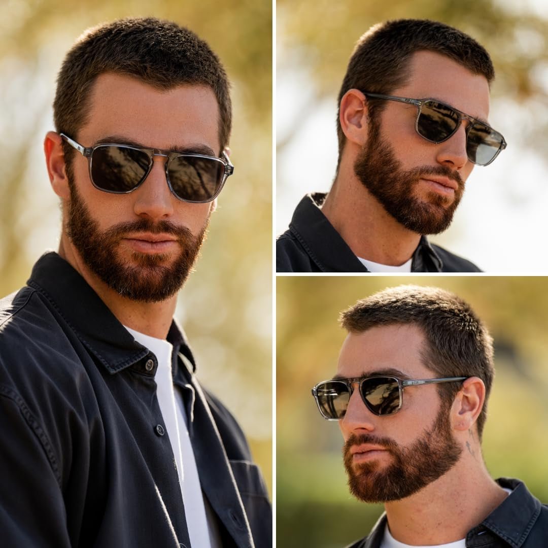 Polarized Modern Aviator One - Bridge Square Mens Sunglasses - WORLD TIME VISITS