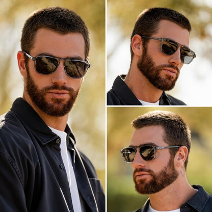 Polarized Modern Aviator One - Bridge Square Mens Sunglasses - WORLD TIME VISITS