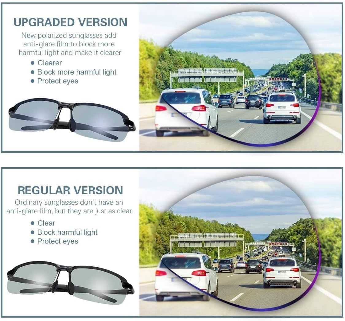 Polarized Photochromic Driving Z87 Sunglasses for Men Women Day and Night Safety Glasses - WORLD TIME VISITS