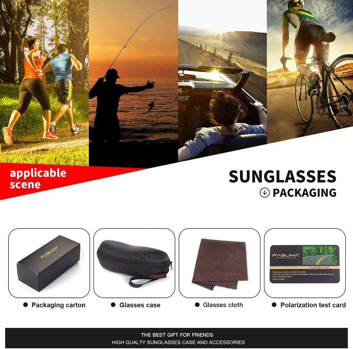 Polarized Sports Sunglasses for Men Cycling Driving Fishing UV400 Protection - WORLD TIME VISITS