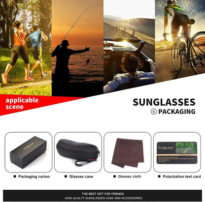 Polarized Sports Sunglasses for Men Cycling Driving Fishing UV400 Protection - WORLD TIME VISITS