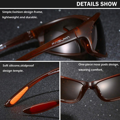 Polarized Sports Sunglasses for Men Cycling Driving Fishing UV400 Protection - WORLD TIME VISITS