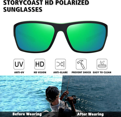 Polarized Sports Sunglasses for Men Women Unbreakable Frame Cycling Fishing Driving - WORLD TIME VISITS