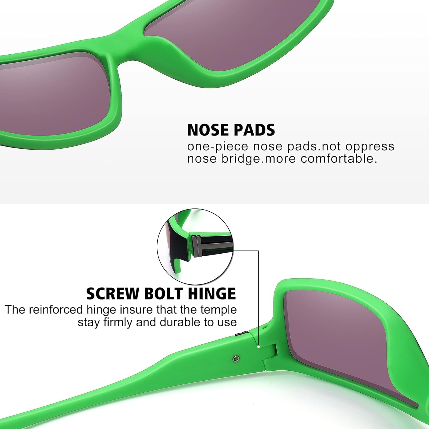 Polarized Sports Sunglasses for Men Women Unbreakable Frame Cycling Fishing Driving - WORLD TIME VISITS