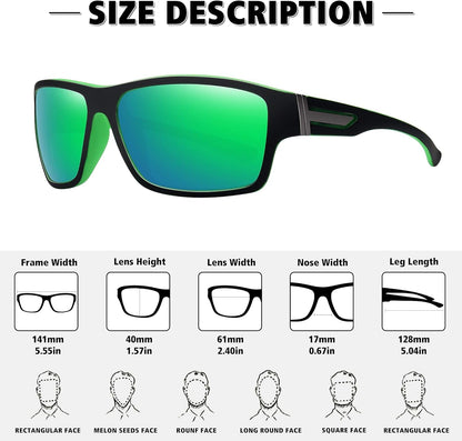 Polarized Sports Sunglasses for Men Women Unbreakable Frame Cycling Fishing Driving - WORLD TIME VISITS