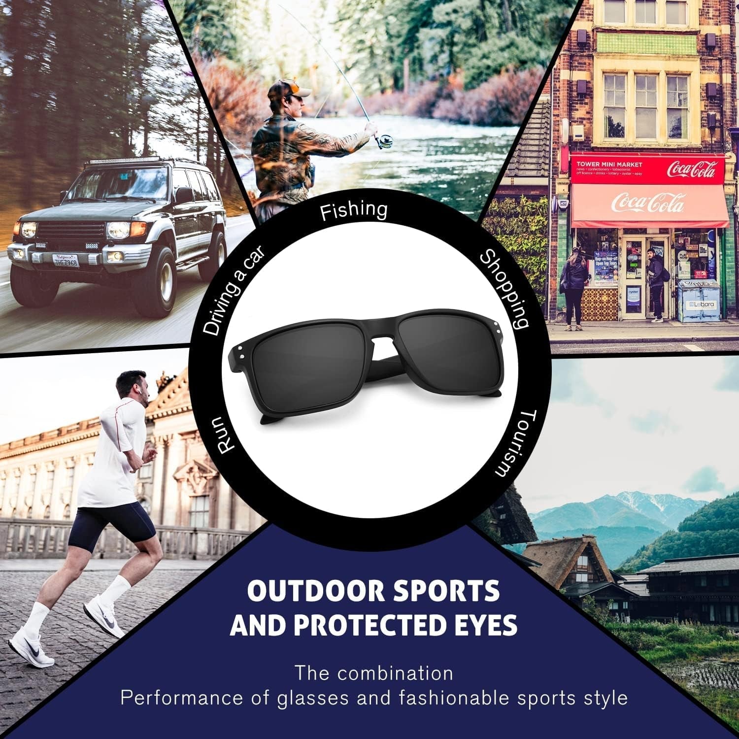 Polarized Square Sunglasses for Men and Women Matte Finish Sun Glasses UV Protection Glasses - WORLD TIME VISITS