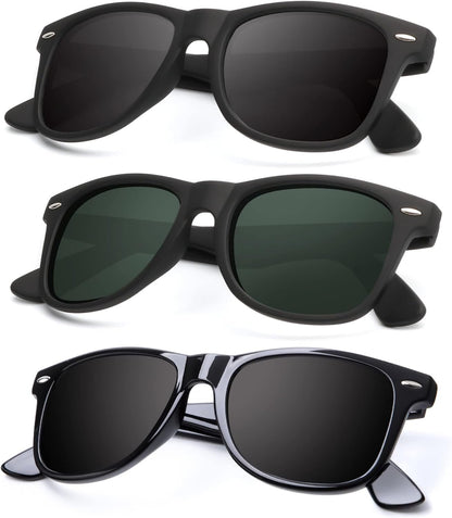 Polarized Sunglasses for Men and Women Matte Finish Sun Glasses Color Mirror Lens UV Blocking (3 Pack) - WORLD TIME VISITS