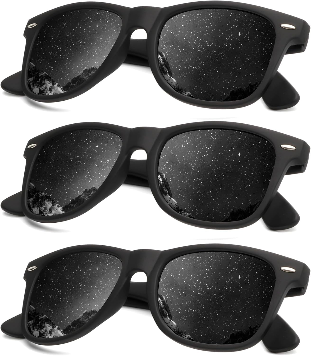 Polarized Sunglasses for Men and Women Matte Finish Sun Glasses Color Mirror Lens UV Blocking (3 Pack) - WORLD TIME VISITS
