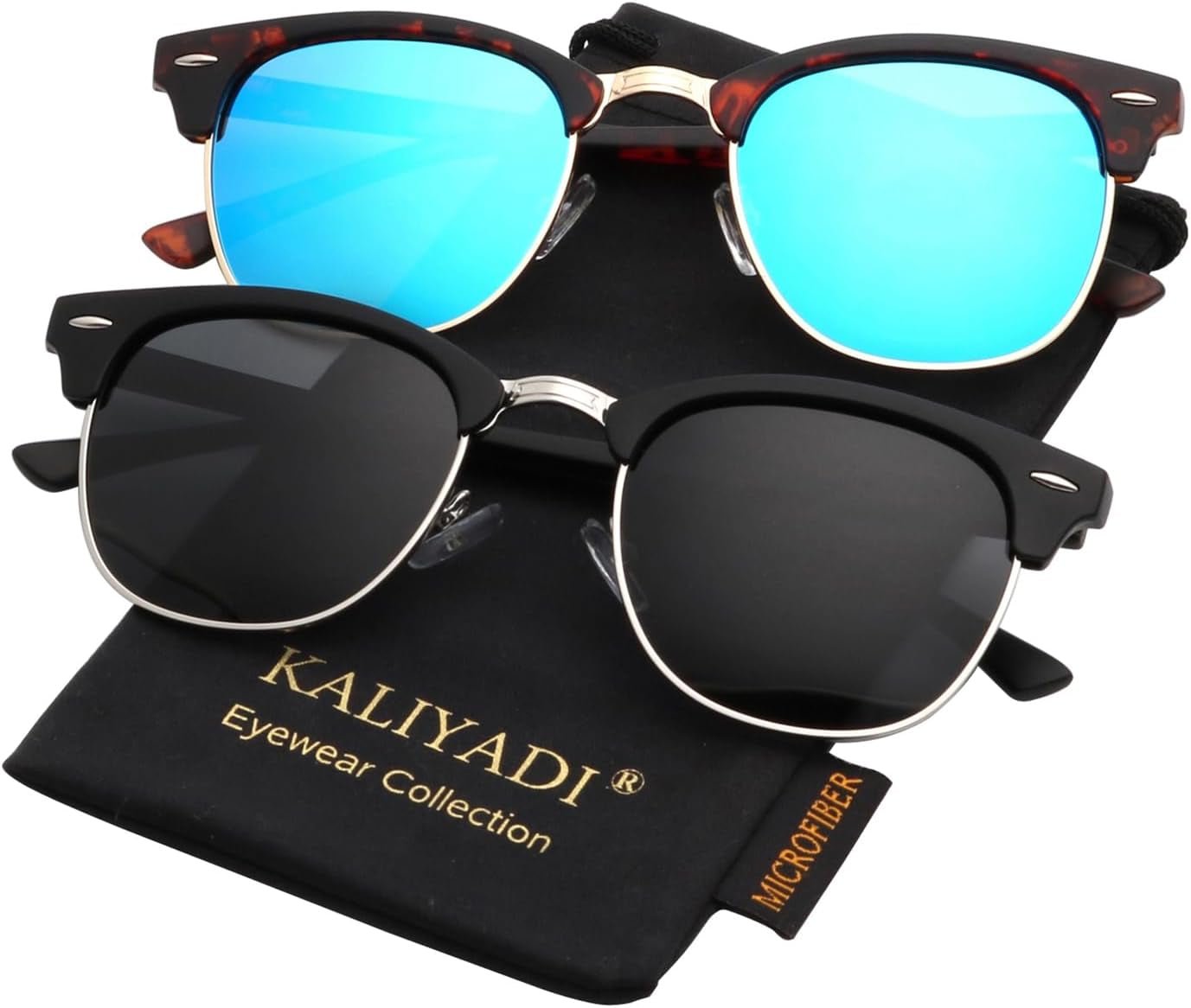 Polarized Sunglasses for Men and Women Semi - Rimless Frame Driving Sun Glasses UV Blocking - WORLD TIME VISITS