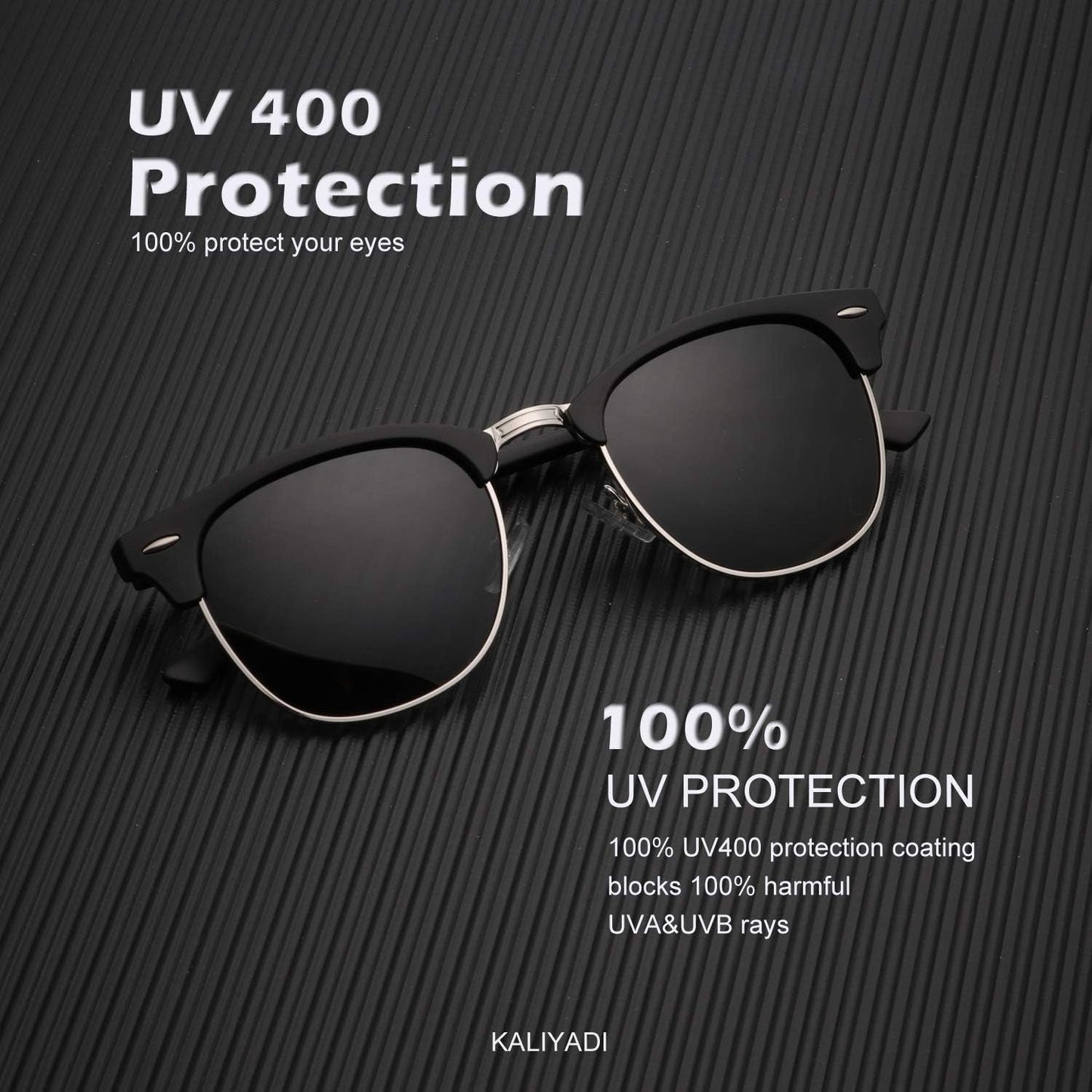 Polarized Sunglasses for Men and Women Semi - Rimless Frame Driving Sun Glasses UV Blocking - WORLD TIME VISITS