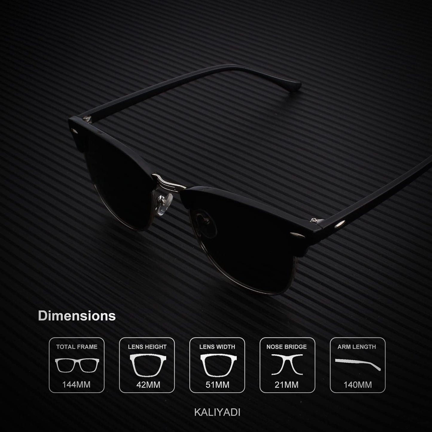 Polarized Sunglasses for Men and Women Semi - Rimless Frame Driving Sun Glasses UV Blocking - WORLD TIME VISITS
