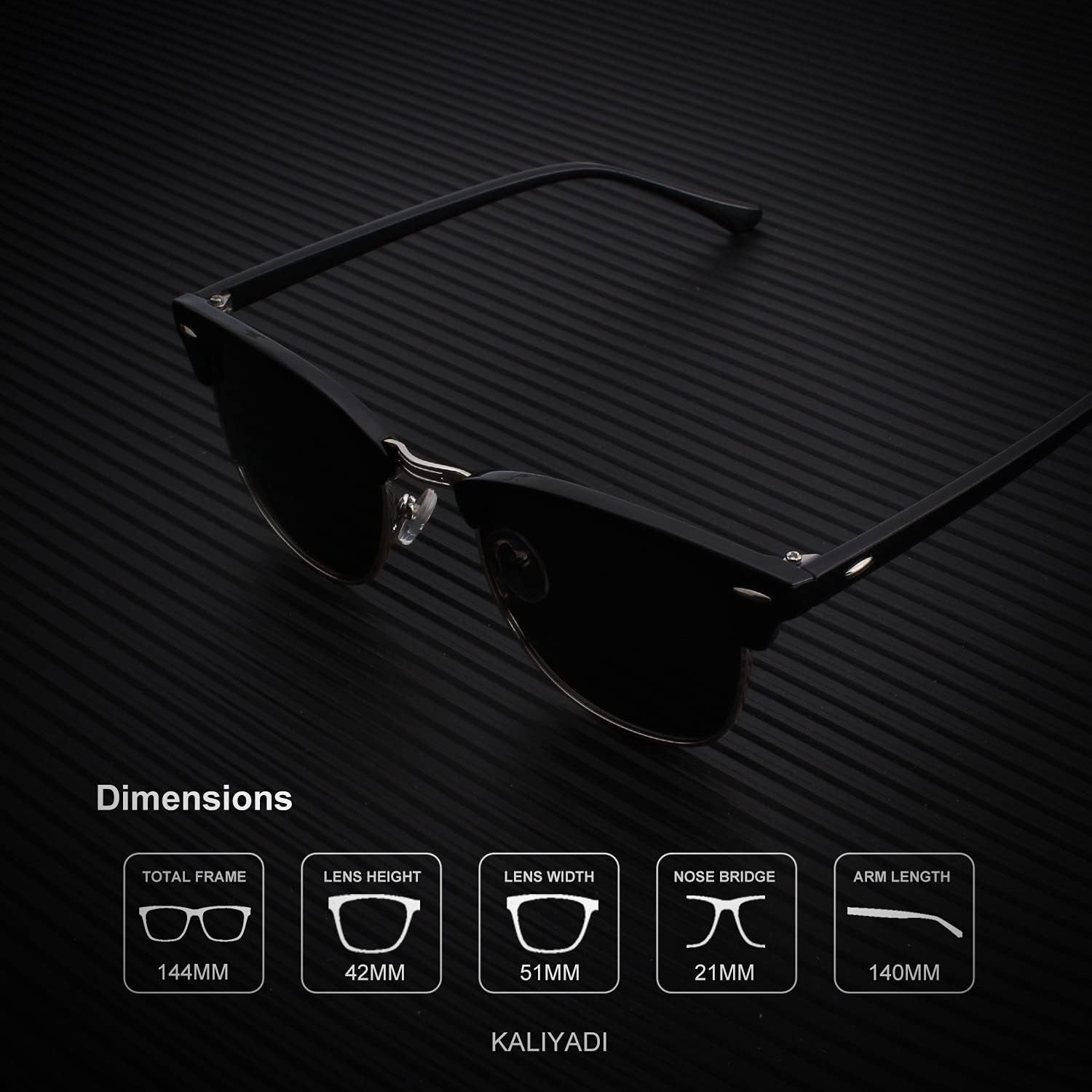 Polarized Sunglasses for Men and Women Semi - Rimless Frame Driving Sun Glasses UV Blocking - WORLD TIME VISITS
