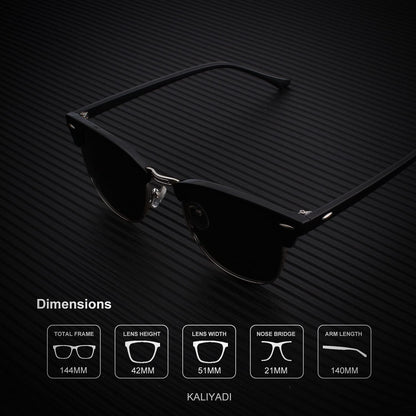 Polarized Sunglasses for Men and Women Semi - Rimless Frame Driving Sun Glasses UV Blocking - WORLD TIME VISITS