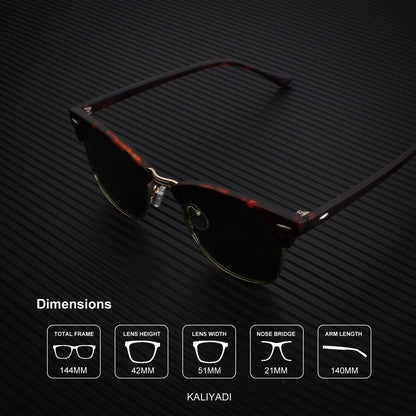 Polarized Sunglasses for Men and Women Semi - Rimless Frame Driving Sun Glasses UV Blocking - WORLD TIME VISITS