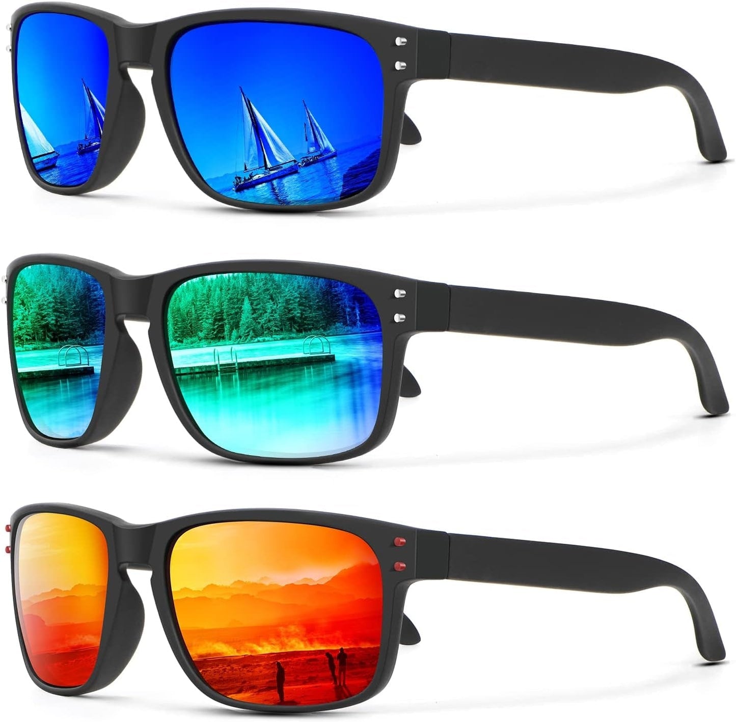Polarized Sunglasses for Men and Women Vintage Style Sun Glasses for Fishing Running Driving with UV Protection - WORLD TIME VISITS
