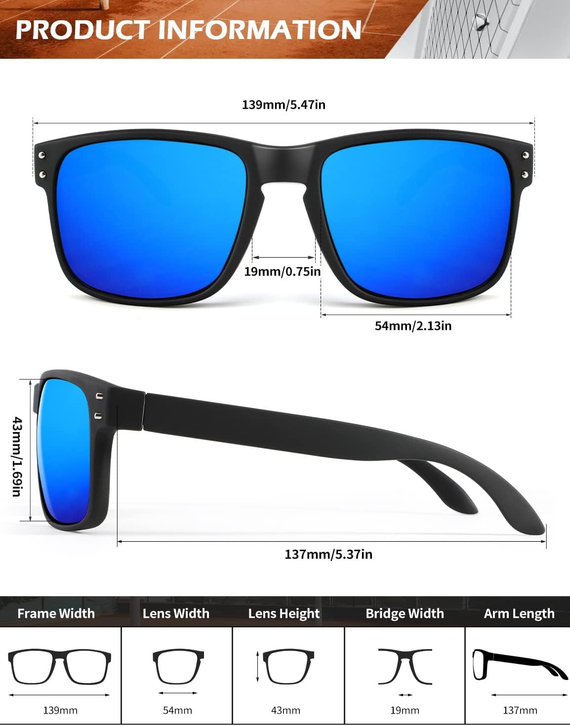 Polarized Sunglasses for Men and Women Vintage Style Sun Glasses for Fishing Running Driving with UV Protection - WORLD TIME VISITS