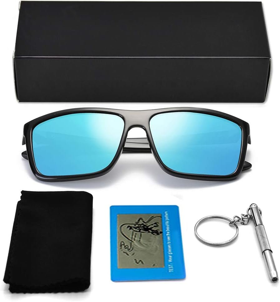 Polarized Sunglasses for Men Driving Mens Sunglasses Rectangular Vintage Sun Glasses for Men/Women - WORLD TIME VISITS