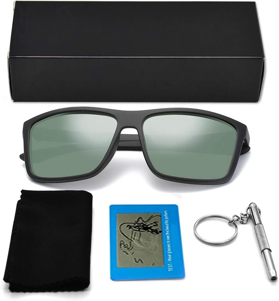 Polarized Sunglasses for Men Driving Mens Sunglasses Rectangular Vintage Sun Glasses for Men/Women - WORLD TIME VISITS