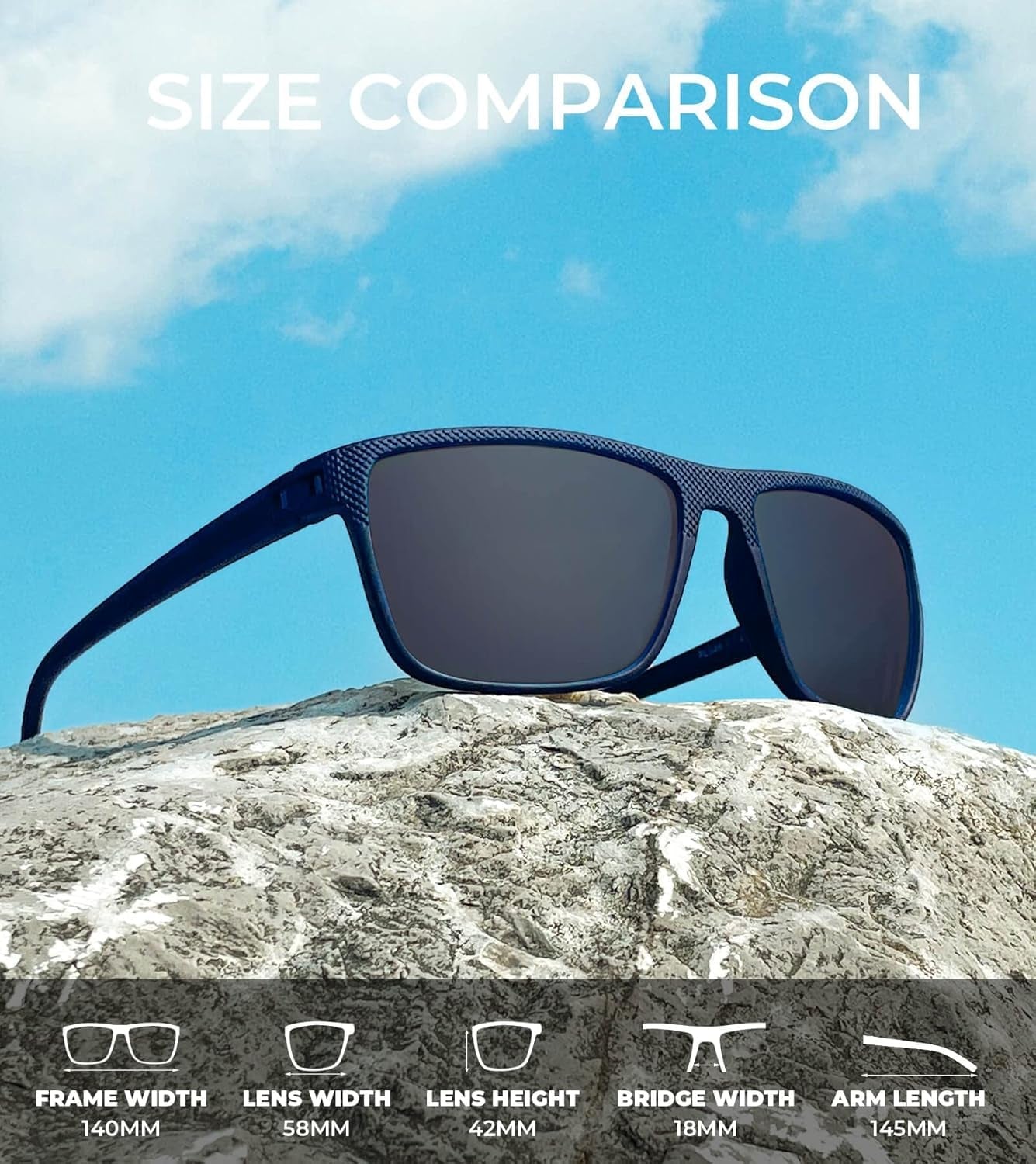 Polarized Sunglasses for Men, Lightweight Sun Glasses with UV Protection for Driving Fishing Golf - WORLD TIME VISITS