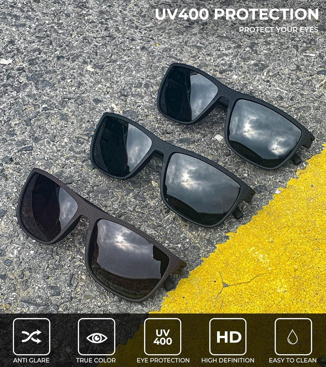 Polarized Sunglasses for Men, Lightweight Sun Glasses with UV Protection for Driving Fishing Golf - WORLD TIME VISITS