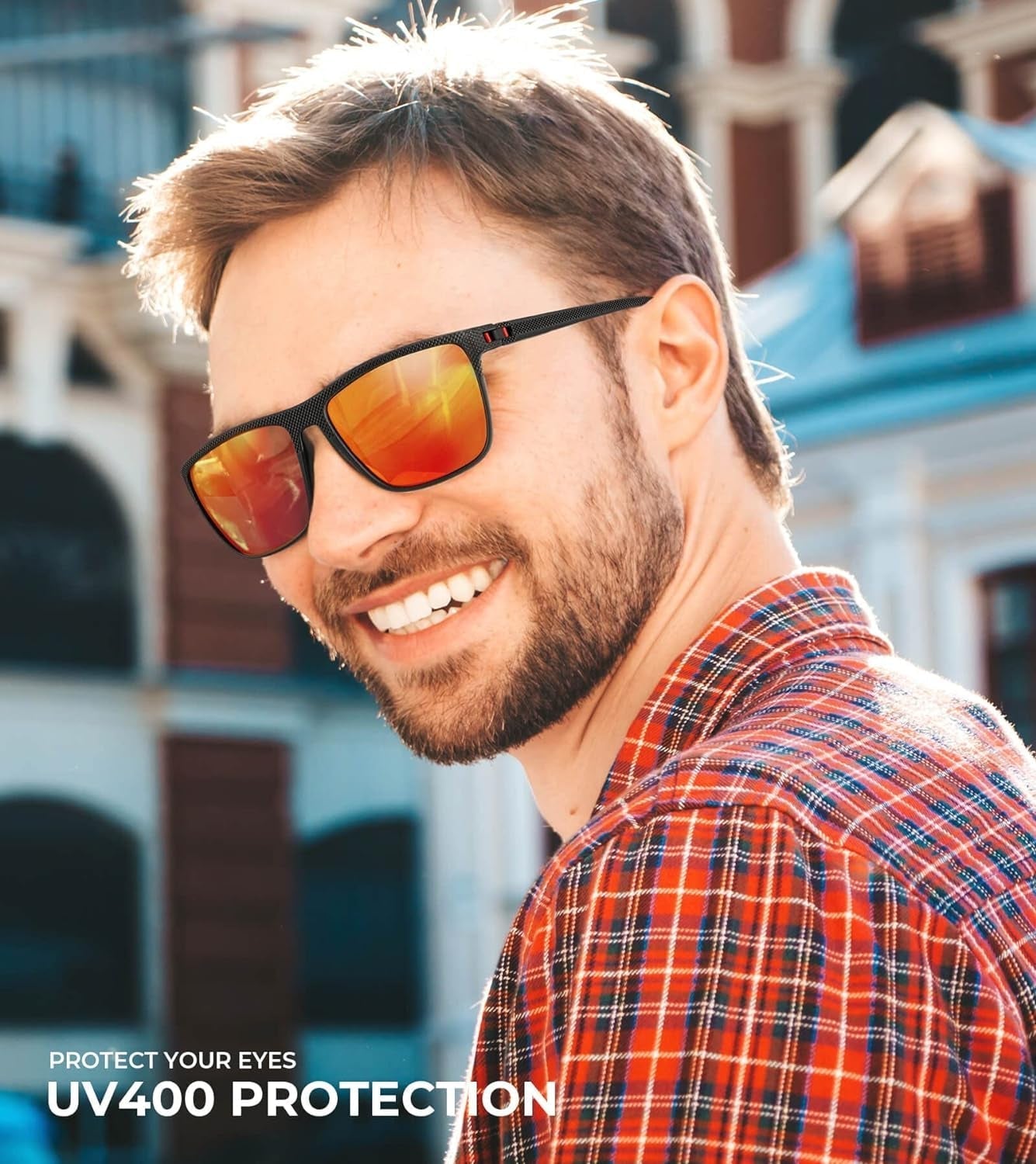 Polarized Sunglasses for Men, Lightweight Sun Glasses with UV Protection for Driving Fishing Golf - WORLD TIME VISITS