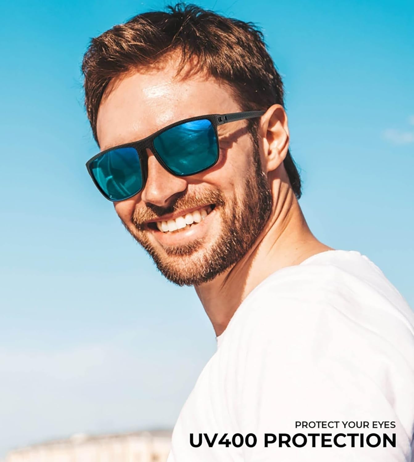Polarized Sunglasses for Men, Lightweight Sun Glasses with UV Protection for Driving Fishing Golf - WORLD TIME VISITS