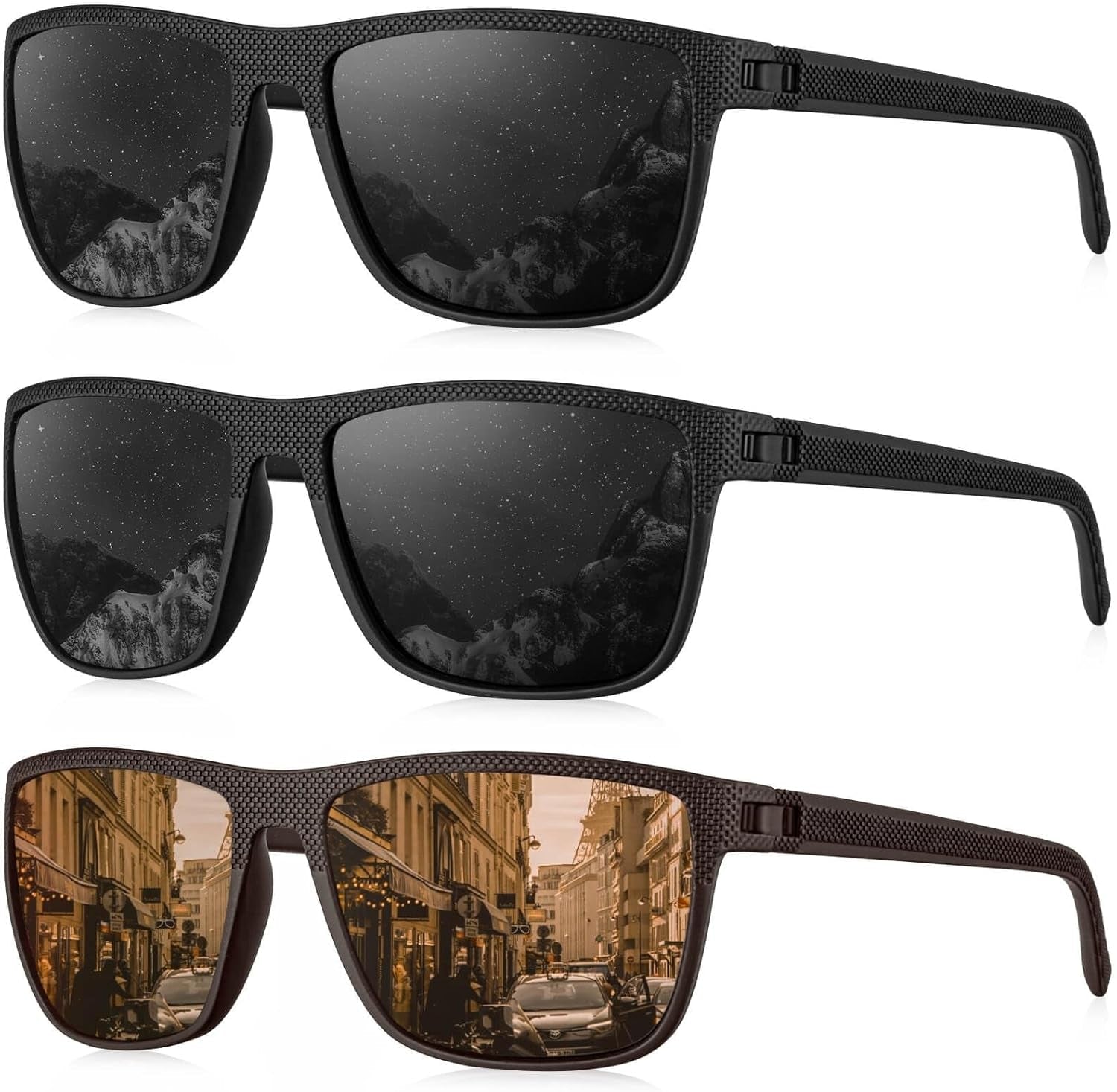 Polarized Sunglasses for Men, Lightweight Sun Glasses with UV Protection for Driving Fishing Golf - WORLD TIME VISITS