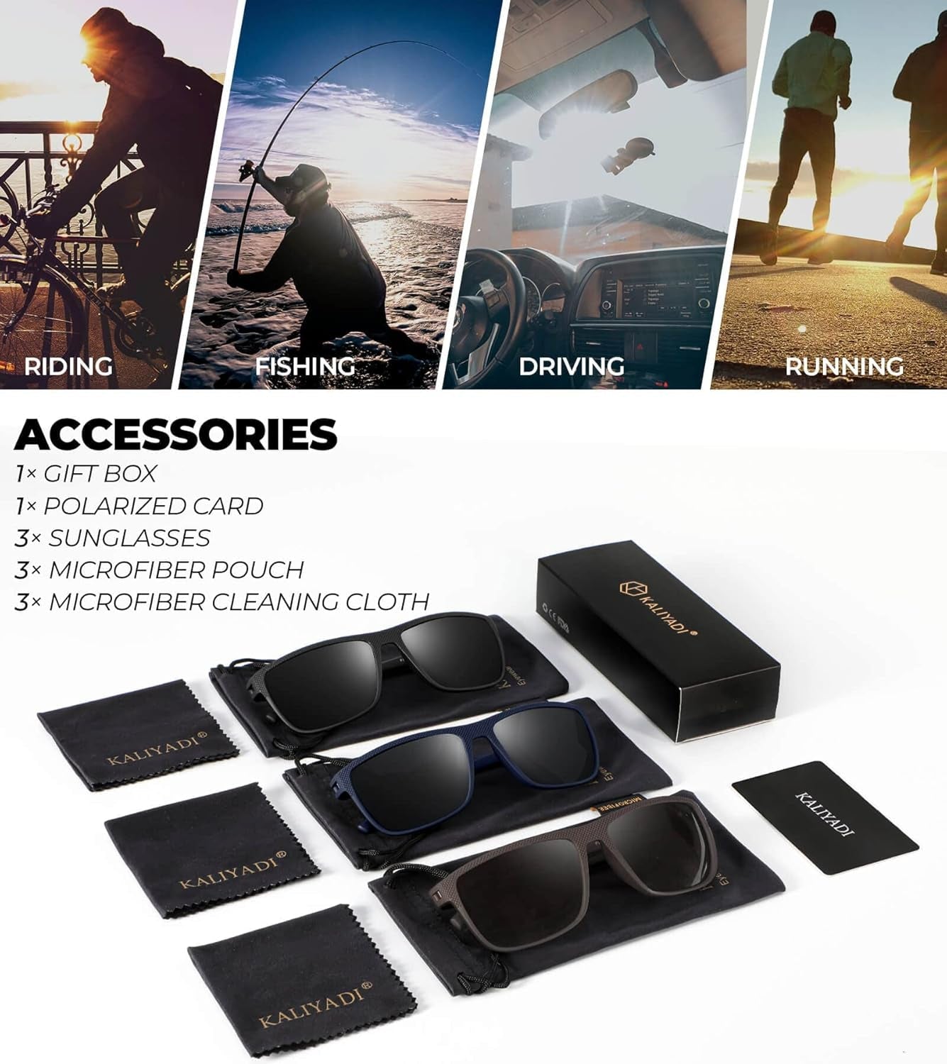 Polarized Sunglasses for Men, Lightweight Sun Glasses with UV Protection for Driving Fishing Golf - WORLD TIME VISITS