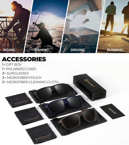 Polarized Sunglasses for Men, Lightweight Sun Glasses with UV Protection for Driving Fishing Golf - WORLD TIME VISITS