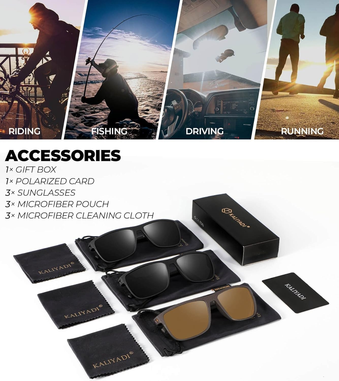 Polarized Sunglasses for Men, Lightweight Sun Glasses with UV Protection for Driving Fishing Golf - WORLD TIME VISITS