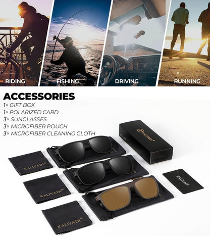 Polarized Sunglasses for Men, Lightweight Sun Glasses with UV Protection for Driving Fishing Golf - WORLD TIME VISITS