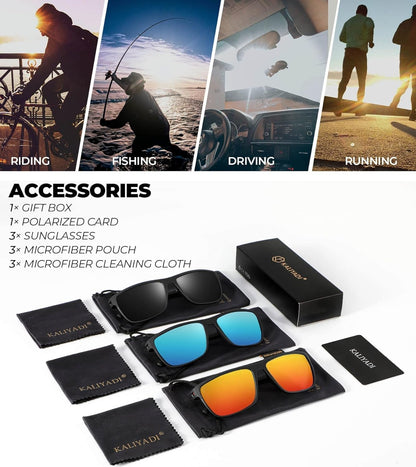 Polarized Sunglasses for Men, Lightweight Sun Glasses with UV Protection for Driving Fishing Golf - WORLD TIME VISITS