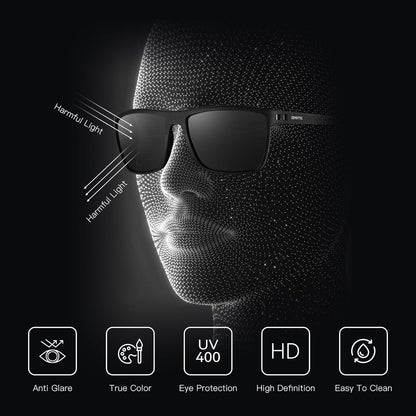 Polarized Sunglasses for Men Lightweight TR90 Frame UV400 Protection Square Sun Glasses - WORLD TIME VISITS