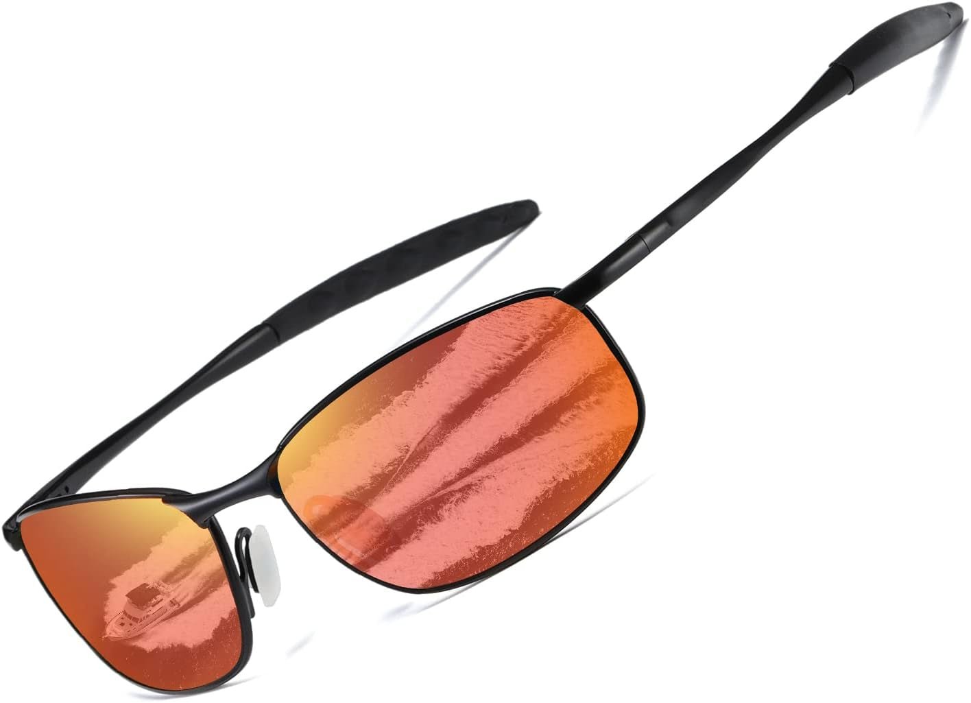 Polarized Sunglasses for Men Rectangle Metal Frame Retro Sun Glasses AE0395 - WORLD TIME VISITS
