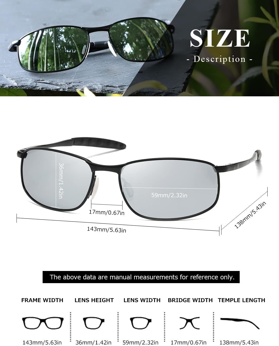Polarized Sunglasses for Men Rectangle Metal Frame Retro Sun Glasses AE0395 - WORLD TIME VISITS