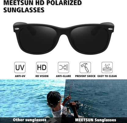 Polarized Sunglasses for Men Women Classic Retro Sun Glasses for Driving UV Protection - WORLD TIME VISITS