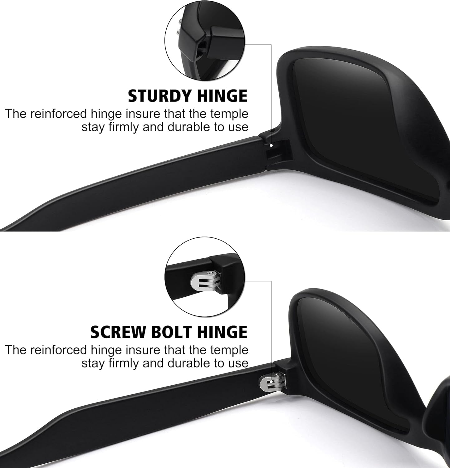 Polarized Sunglasses for Men Women Classic Retro Sun Glasses for Driving UV Protection - WORLD TIME VISITS