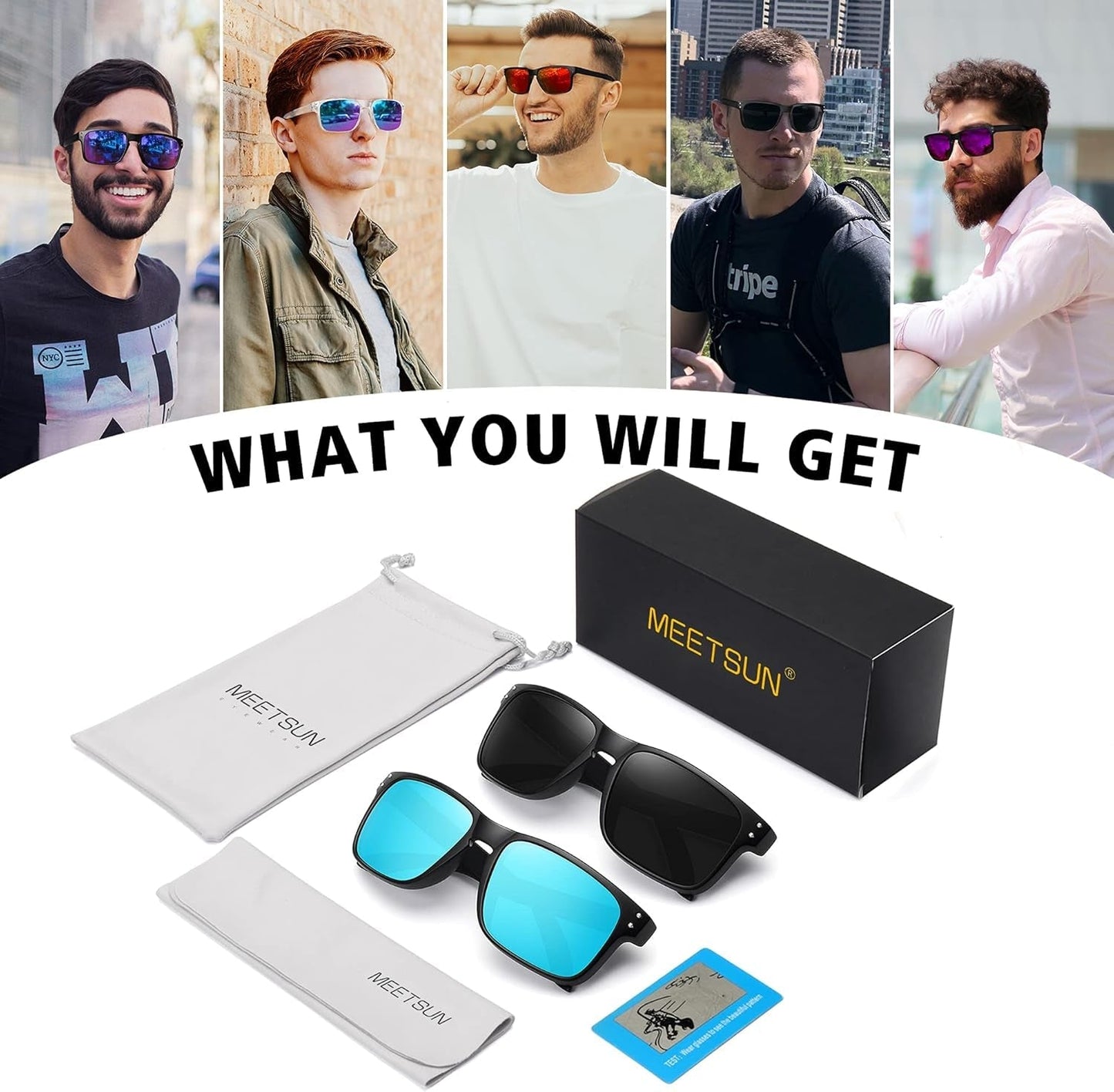 Polarized Sunglasses for Men Women Sports Driving Fishing Glasses UV400 Protection - WORLD TIME VISITS