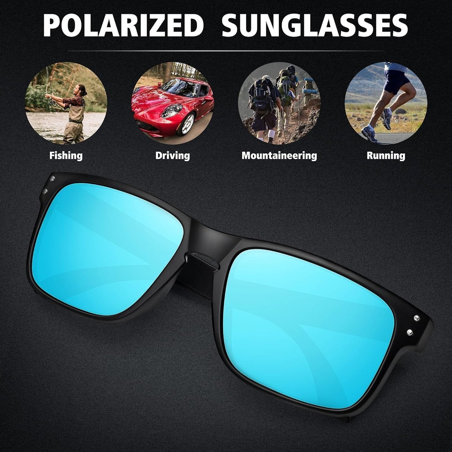 Polarized Sunglasses for Men Women Sports Driving Fishing Glasses UV400 Protection - WORLD TIME VISITS