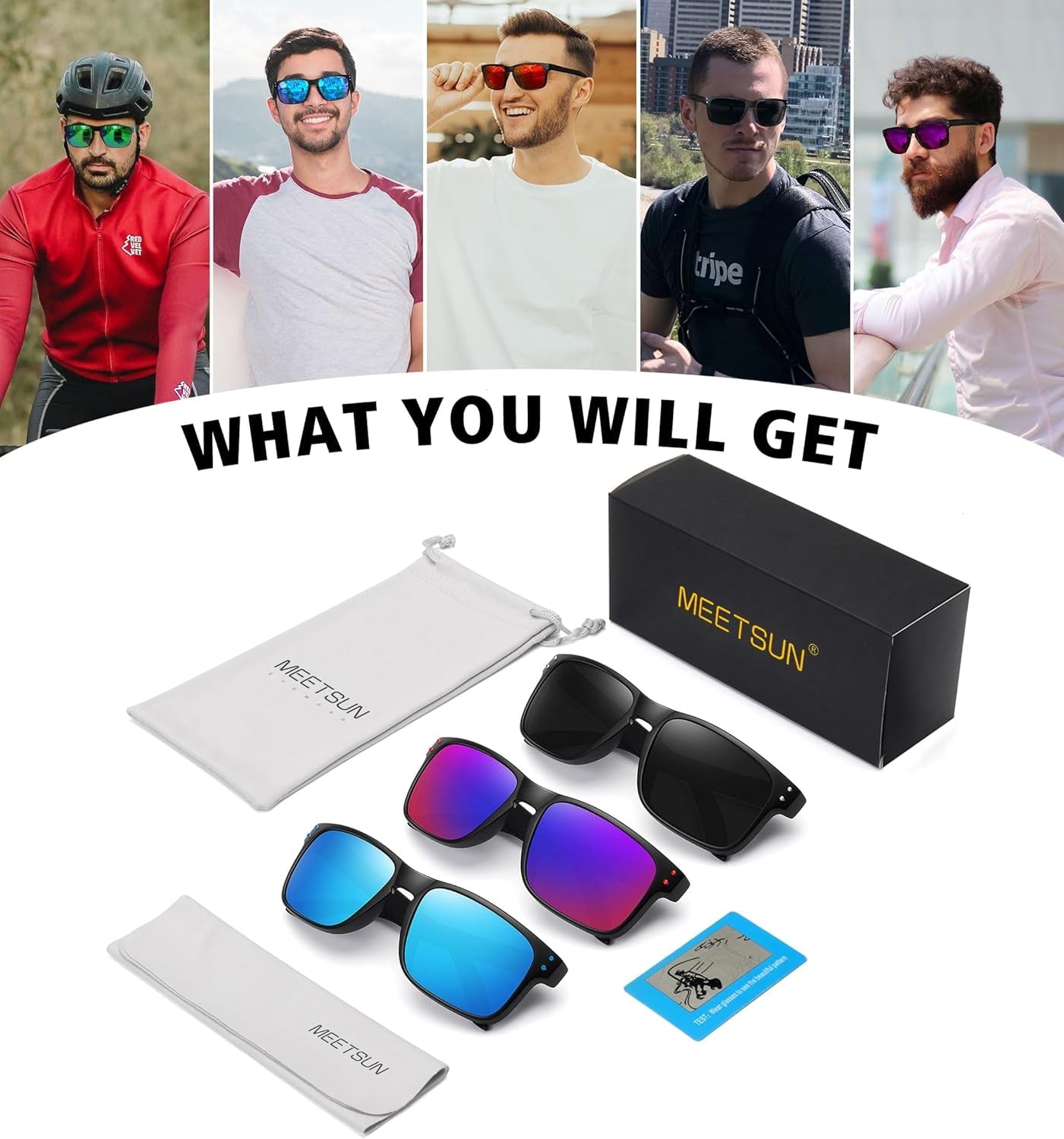 Polarized Sunglasses for Men Women Sports Driving Fishing Glasses UV400 Protection - WORLD TIME VISITS