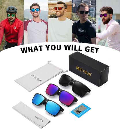 Polarized Sunglasses for Men Women Sports Driving Fishing Glasses UV400 Protection - WORLD TIME VISITS