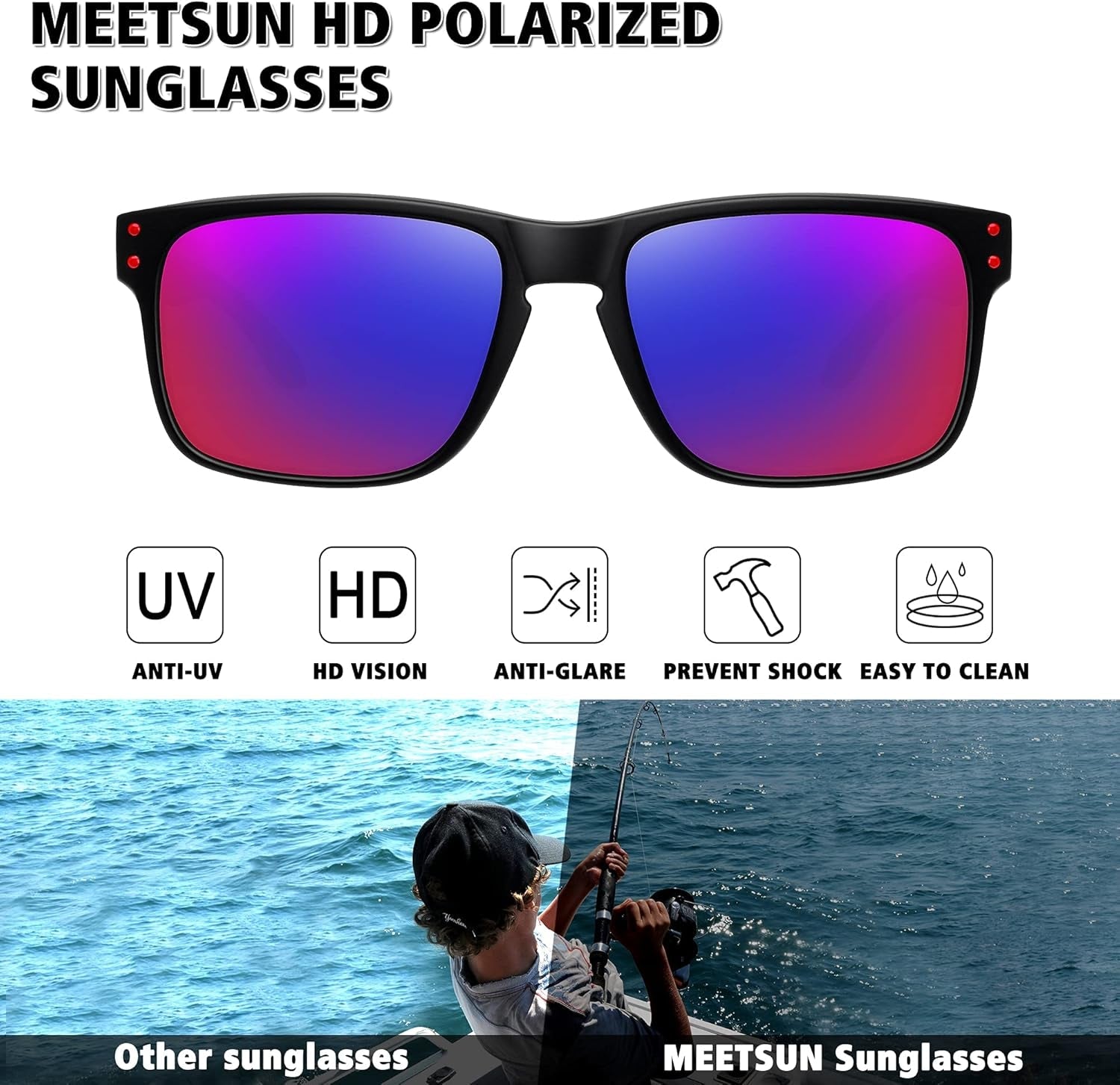 Polarized Sunglasses for Men Women Sports Driving Fishing Glasses UV400 Protection - WORLD TIME VISITS