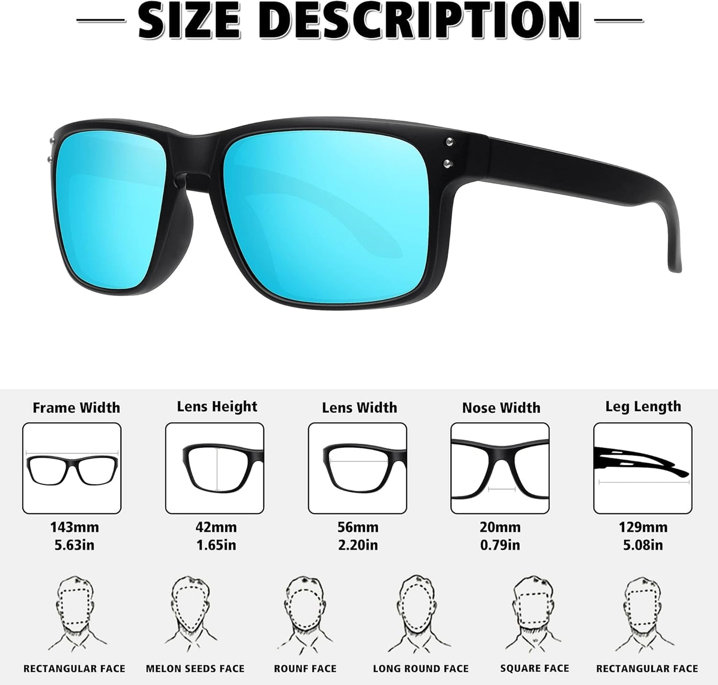 Polarized Sunglasses for Men Women Sports Driving Fishing Glasses UV400 Protection - WORLD TIME VISITS