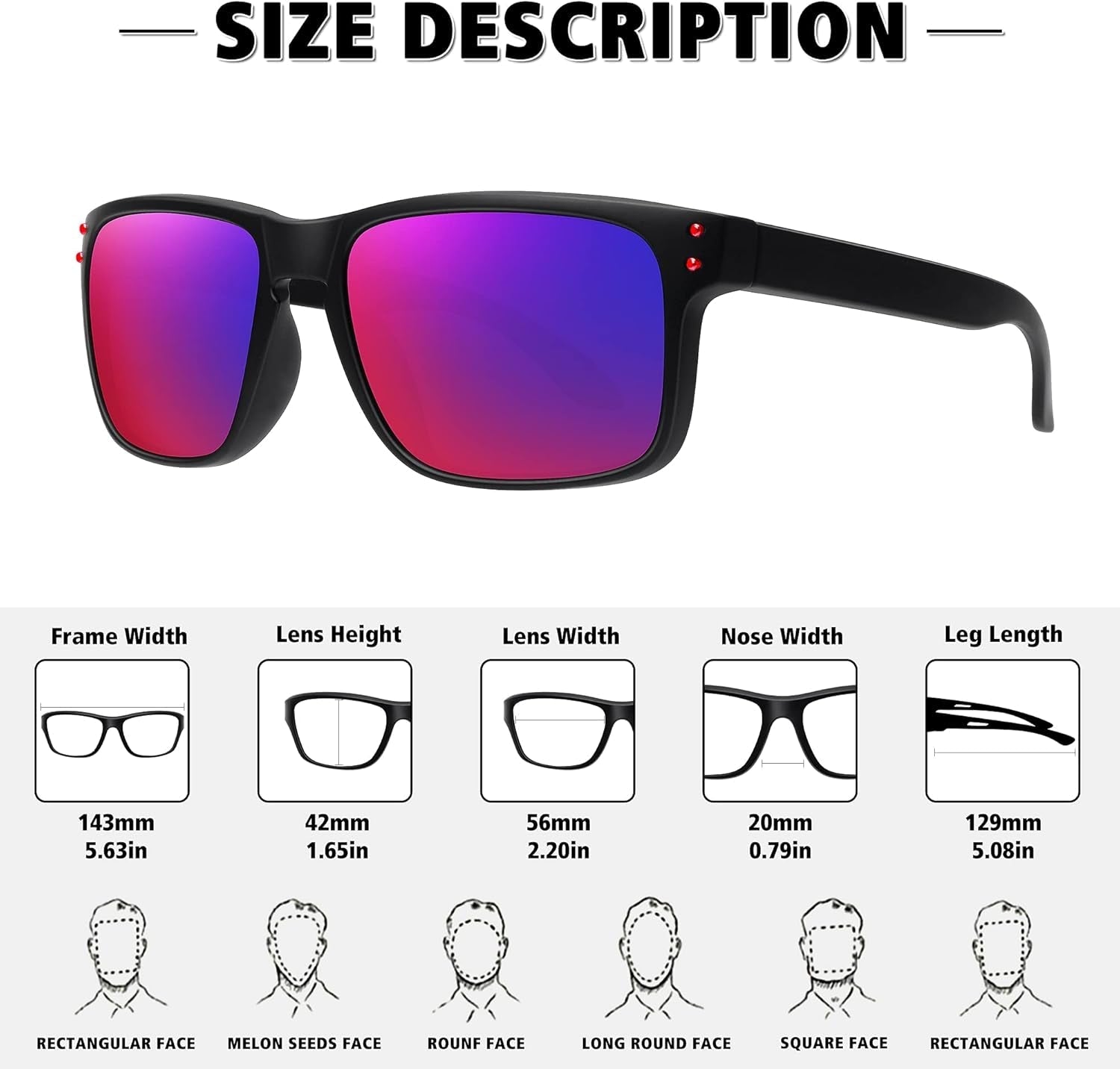 Polarized Sunglasses for Men Women Sports Driving Fishing Glasses UV400 Protection - WORLD TIME VISITS