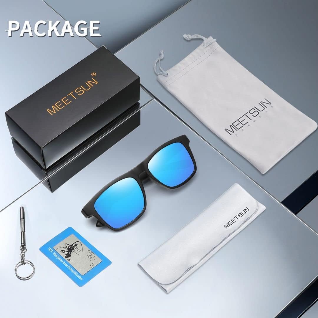 Polarized Sunglasses for Men Women UV Protection Square Frame Sport Fishing Driving Sunglasses - WORLD TIME VISITS