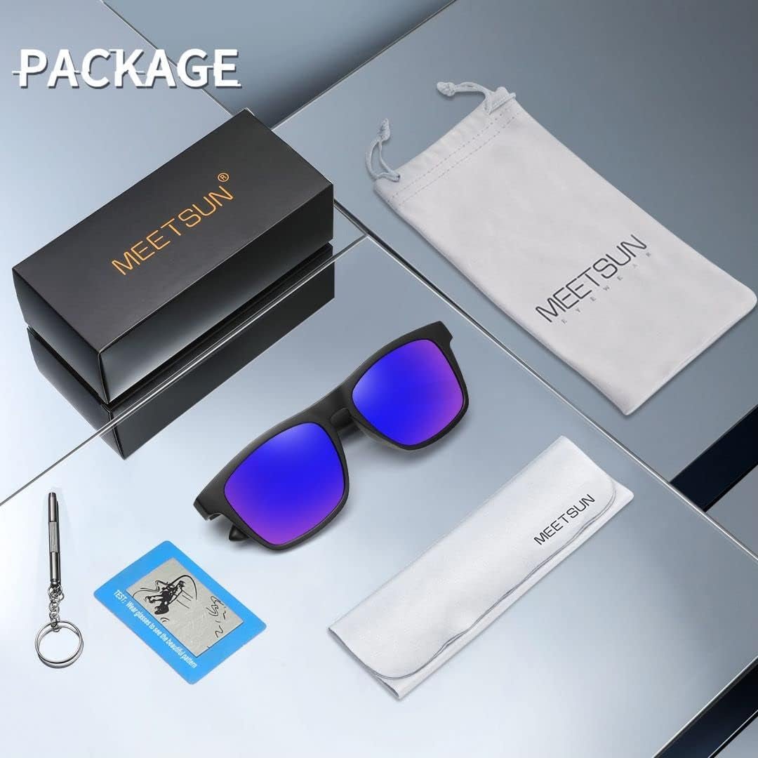 Polarized Sunglasses for Men Women UV Protection Square Frame Sport Fishing Driving Sunglasses - WORLD TIME VISITS